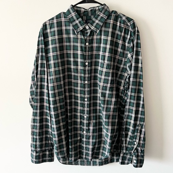 J. Crew Bundle of 2 Plaid Button Down Shirts Red Green E - Picture 7 of 11